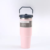 30 oz Insulated Stainless Steel Tumbler with Flip Straw Lid, Leak Resistant Travel Mug, Double Wall Vacuum Cup, BPA-Free, Cup Holder Friendly