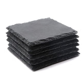 Premium 6-Pack Square Slate Coasters - Perfect for Laser Engraving & Home Decor