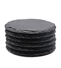 Premium 6-Pack Square Slate Coasters - Perfect for Laser Engraving & Home Decor