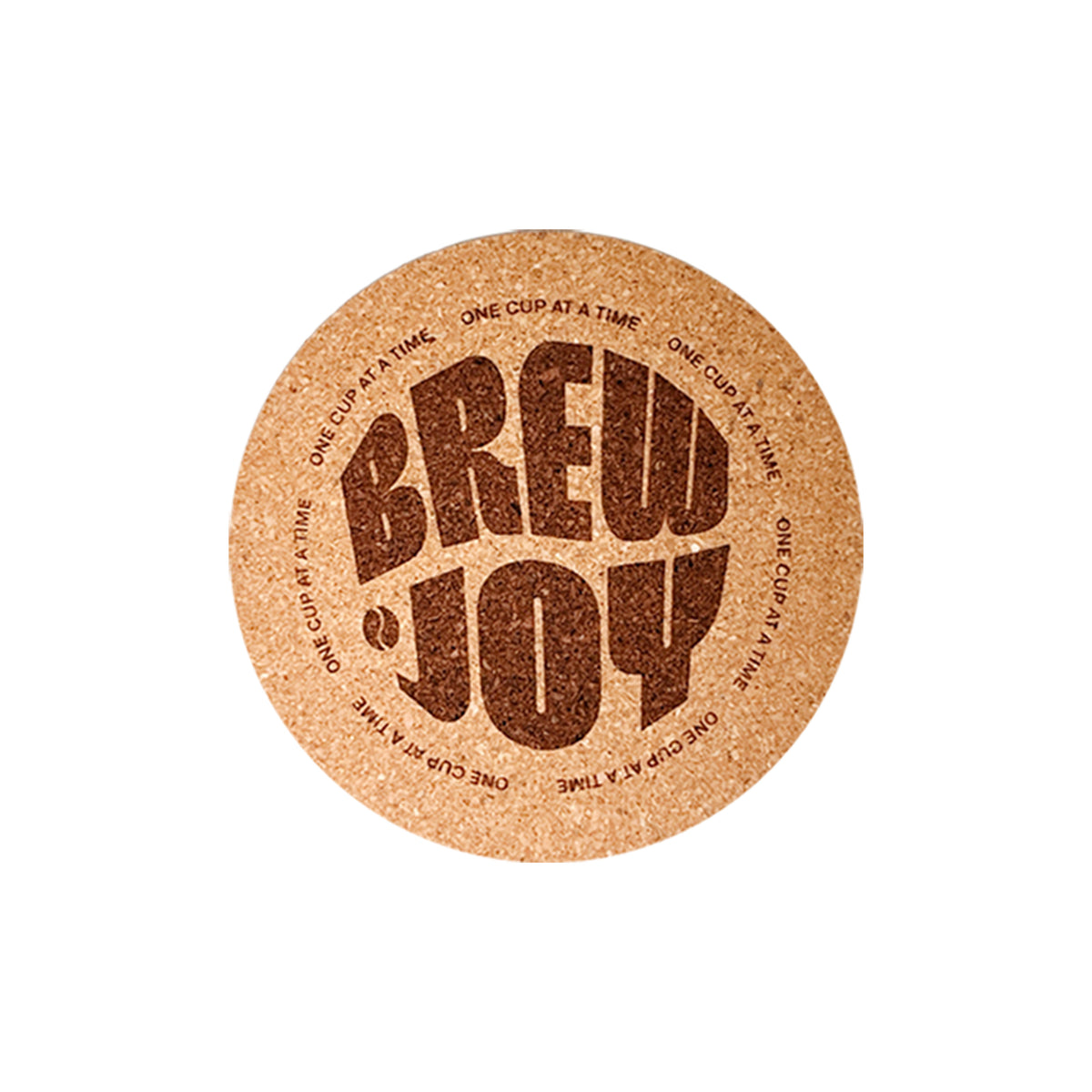 Cork coaster with Sielux SL2 laser-engraved custom design