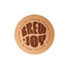 Cork coaster with Sielux SL2 laser-engraved custom design