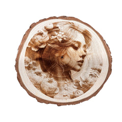 Natural wood slab for Sielux SL2 laser-engraved artwork