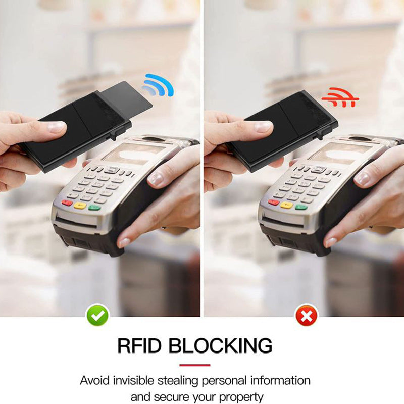 RFID blocking card holder prevents contactless theft, Sielux SL2 engraving compatible