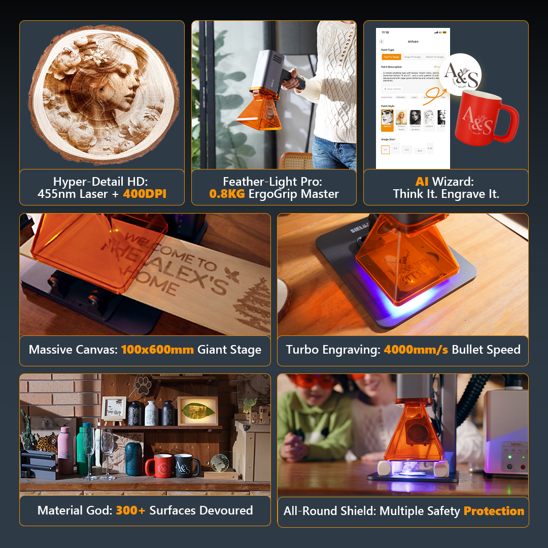 Sielux SL2 4000mm/s speed for handheld and large-format engraving