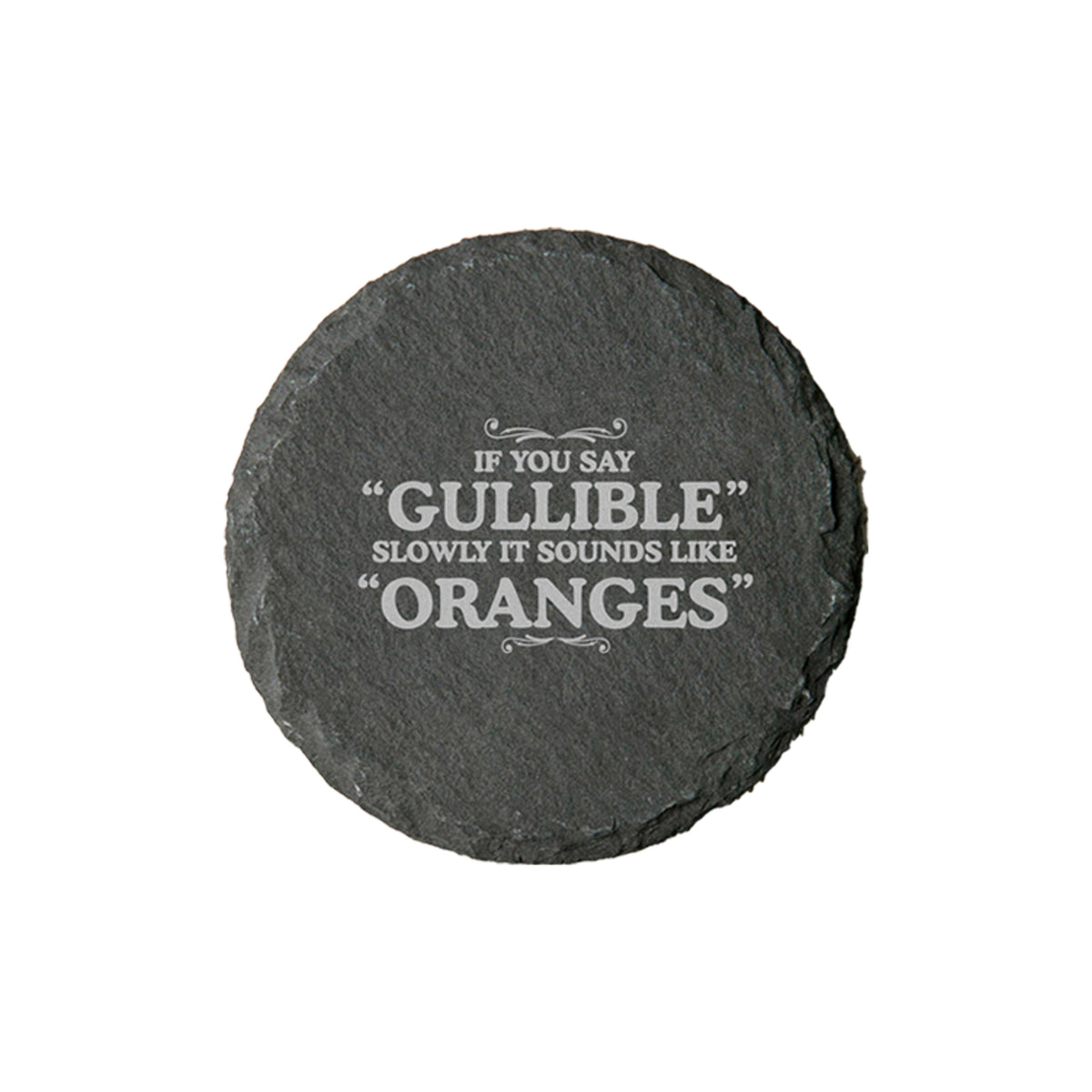 Slate coaster with Sielux SL2 laser-engraved intricate pattern