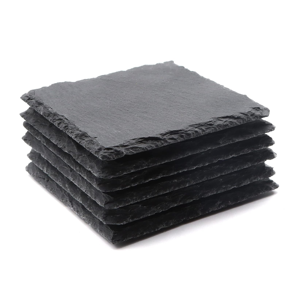 Premium 6-Pack Square Slate Coasters - Perfect for Laser Engraving & Home Decor
