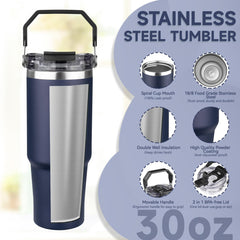 30oz Stainless Steel Coffee Tumbler - Double Wall Vacuum Insulated, Leak-Proof Travel Mug