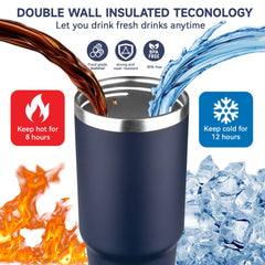 30oz Stainless Steel Coffee Tumbler - Double Wall Vacuum Insulated, Leak-Proof Travel Mug